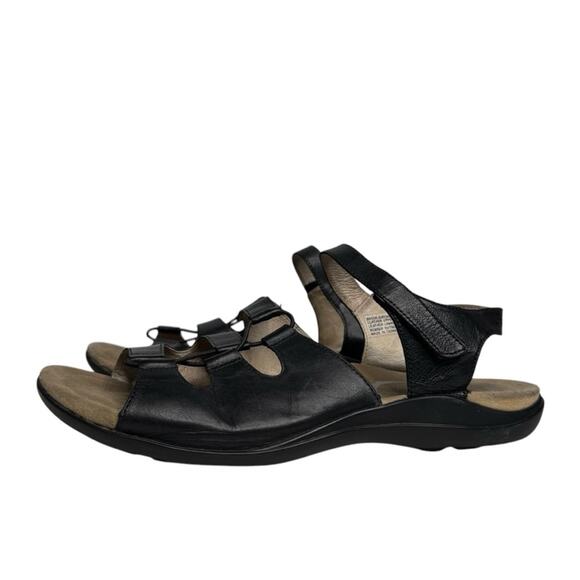 Abeo Brook Neutral Low Heel Leather Sandals in Black Womens Size 8N - Picture 11 of 11